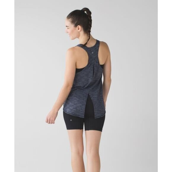 LULULEMON Salute the Sun Tank Sz 4 Heathered Inkwell - Picture 3 of 6